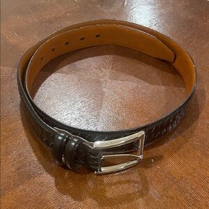 Johnston & Murphy Black Leather Belt